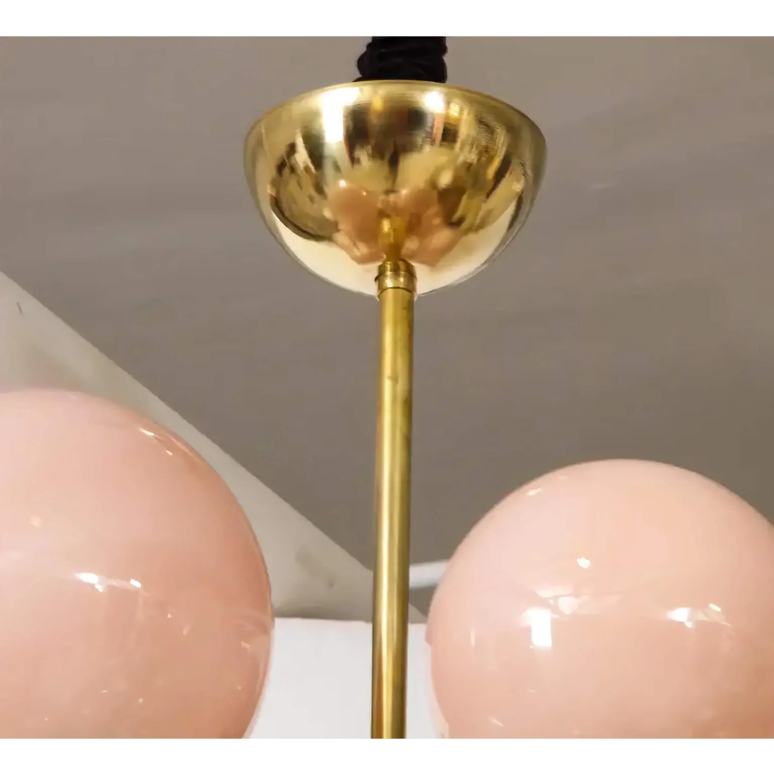 MURANO LUMINA PINK GLASS GLOBE CHANDELIER 31.5"D