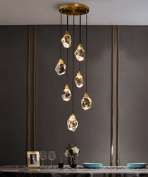 Stones Multiple Irregular Crystal Chandelier