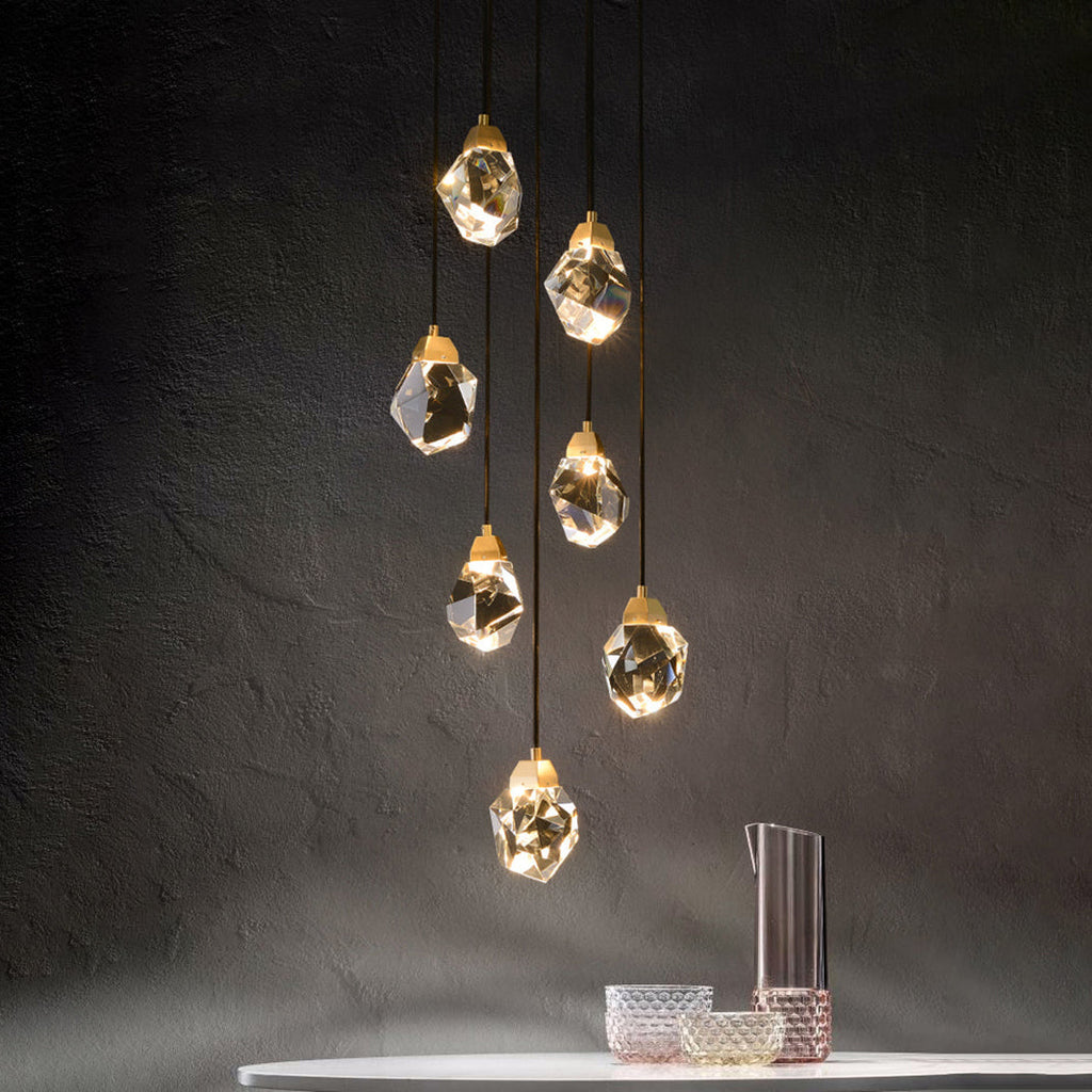 Stones Multiple Irregular Crystal Chandelier
