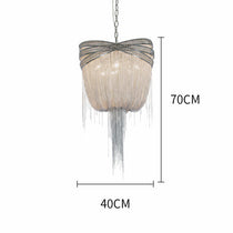 Stacking Rings Chain Tassel Pendant Chandelier