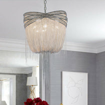 Stacking Rings Chain Tassel Pendant Chandelier