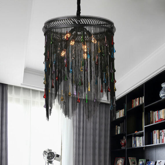 Black Chain Tassel Chandelier Secondary image