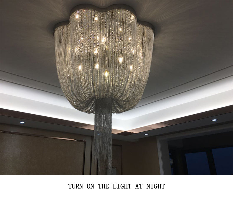 Tassel chandelier Silver 6/8 Lights