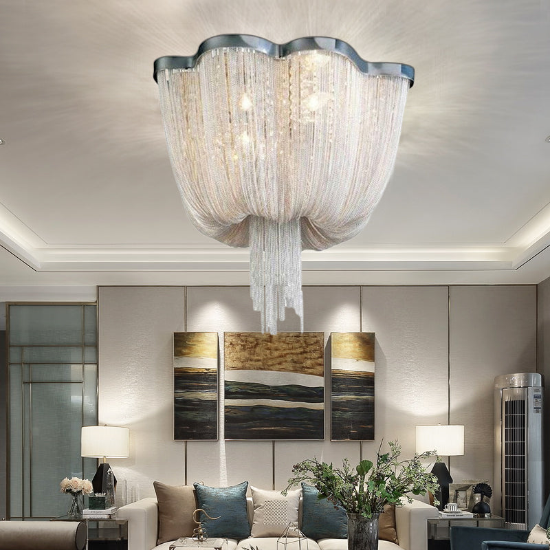 Tassel chandelier Silver 6/8 Lights Secondary image