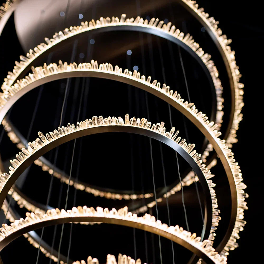 Primary Crystal Multi Rings Chandelier