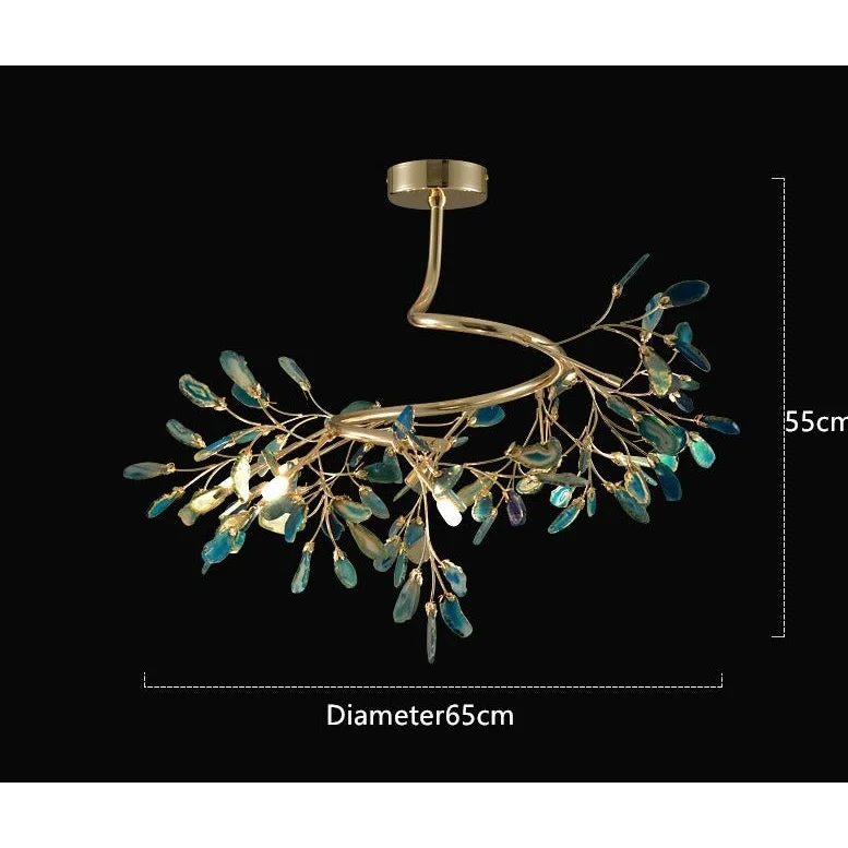 RADIANCE REAL AGATE FIREFLY CHANDELIER 25.6" 29" 43"D