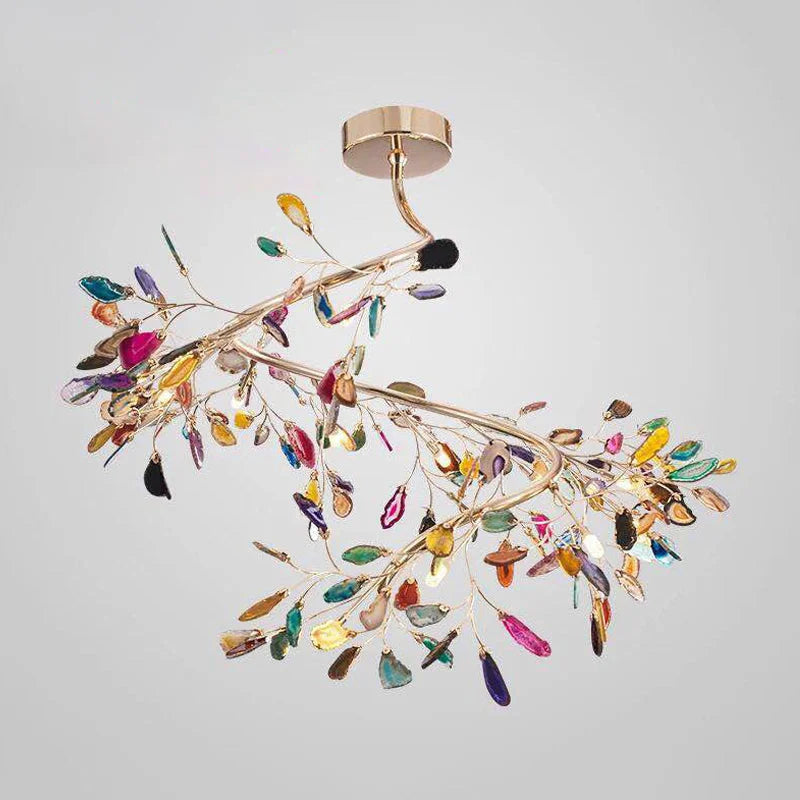 RADIANCE REAL AGATE FIREFLY CHANDELIER 25.6" 29" 43"D