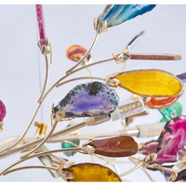 RADIANCE REAL AGATE FIREFLY CHANDELIER 25.6" 29" 43"D