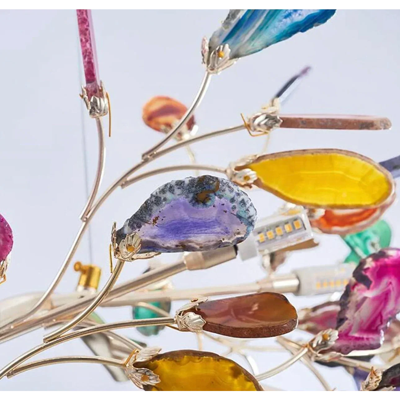 RADIANCE REAL AGATE FIREFLY CHANDELIER 25.6" 29" 43"D