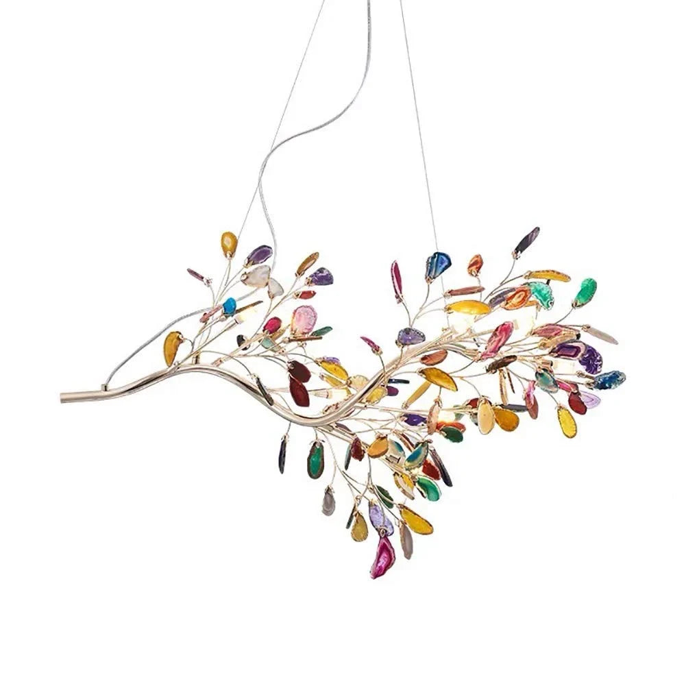 RADIANCE REAL AGATE FIREFLY CHANDELIER 25.6" 29" 43"D