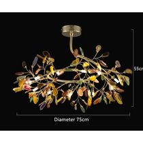 RADIANCE REAL AGATE FIREFLY CHANDELIER 25.6" 29" 43"D