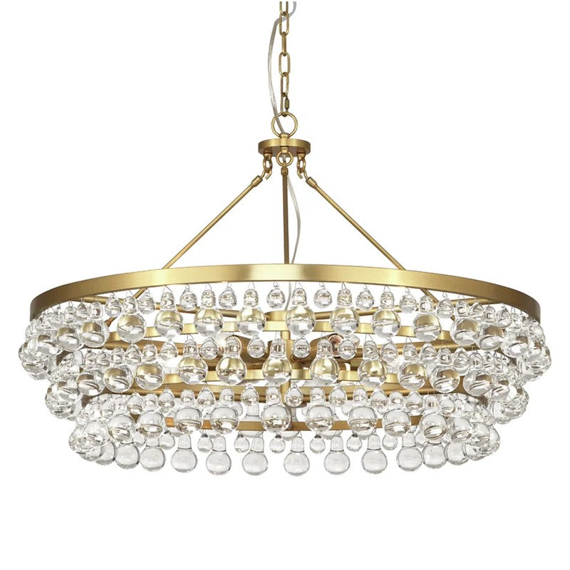 Abe Waterdrop Crystal Round Chandelier 35" Main image