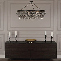 Abe Waterdrop Crystal Round Chandelier 35"