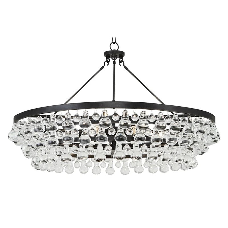 Abe Waterdrop Crystal Round Chandelier 35"