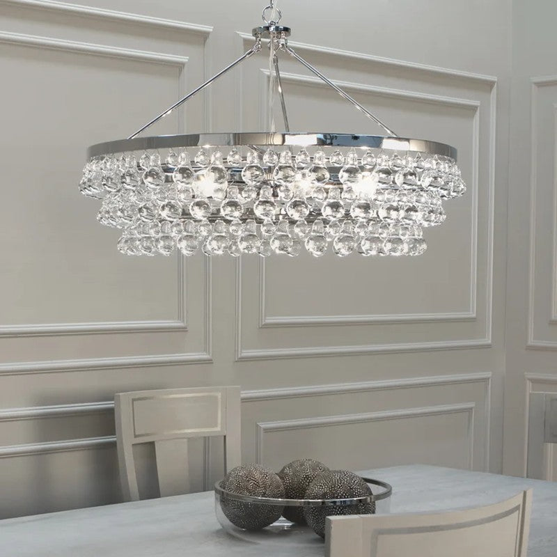 Abe Waterdrop Crystal Round Chandelier 35"
