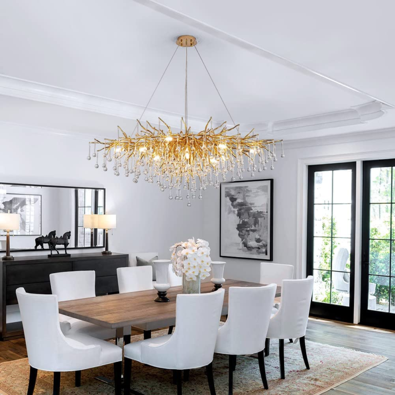 Raindrop Crystal Stunning Tree Branch Crystal Chandelier For Living Dining Room