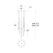 Solitude Round LED Multi Chandelier