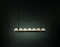 Cervine Quartz Stone Ouranos II Linear Chandelier