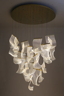 Sheets Chandelier (Round Ceiling Mount)