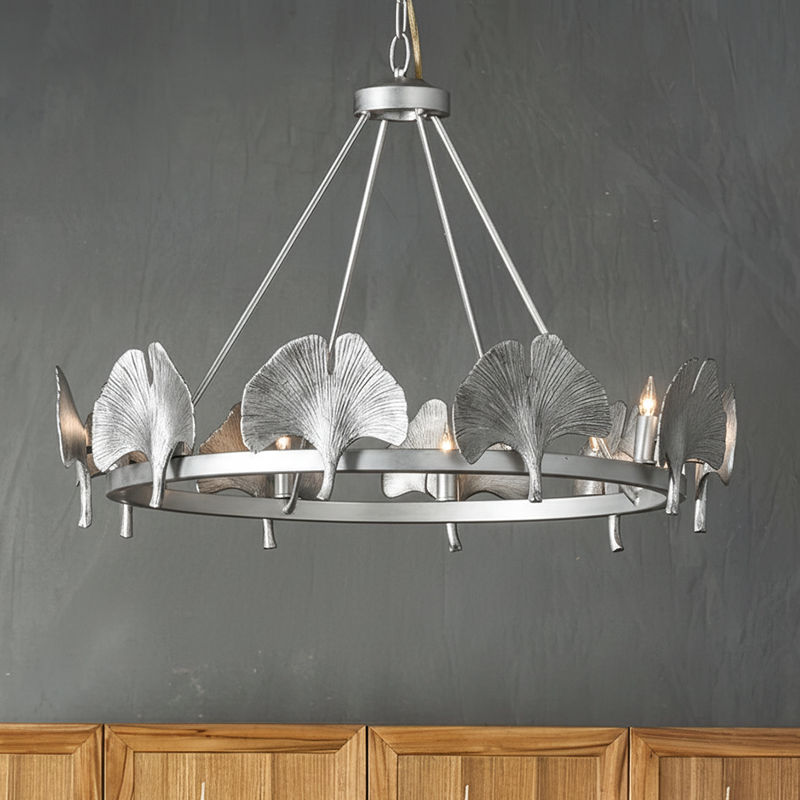 Gold Foil Ginkgo Leaf Chandelier