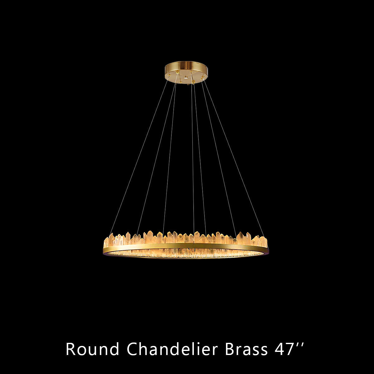 Cervine Quartz Stone Round Chandelier 36"