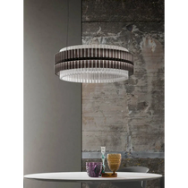 NOVRA SMOKED GLASS DRUM CHANDELIER 27.6" 35.4" 43.3"D