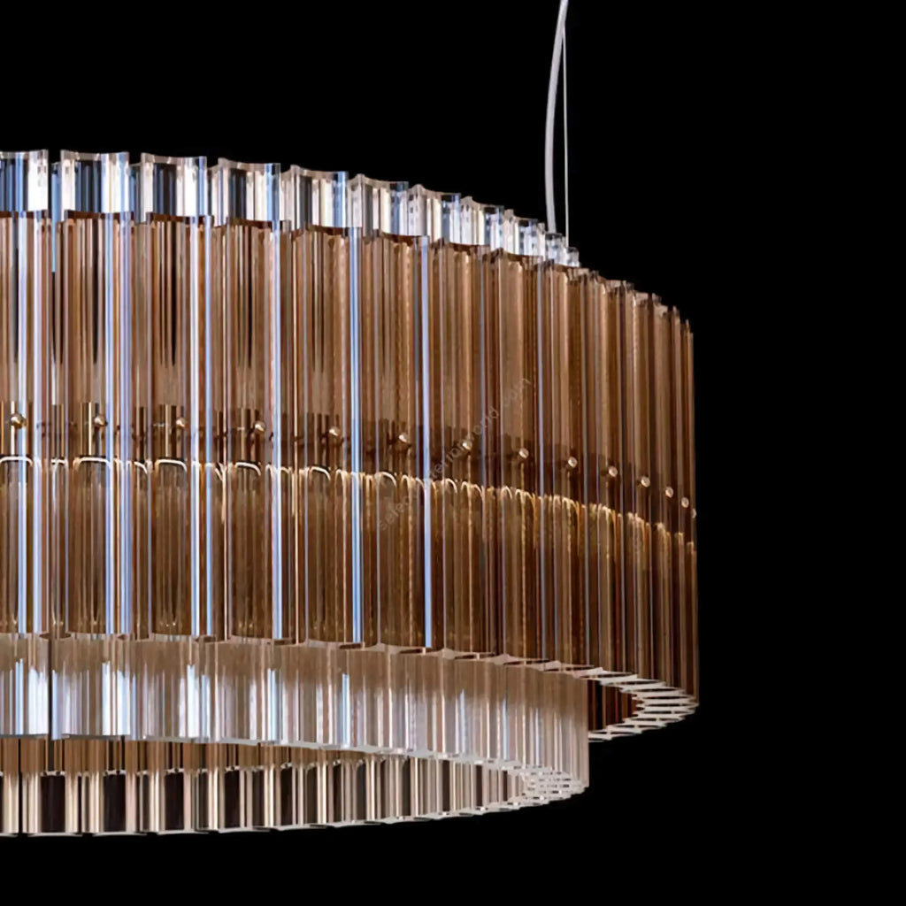 NOVRA SMOKED GLASS DRUM CHANDELIER 27.6" 35.4" 43.3"D