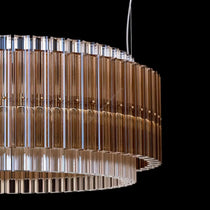 NOVRA SMOKED GLASS DRUM CHANDELIER 27.6" 35.4" 43.3"D