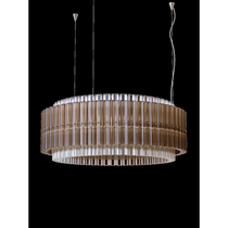 NOVRA SMOKED GLASS DRUM CHANDELIER 27.6" 35.4" 43.3"D