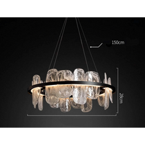 ESSENCE SWIRLED GLASS HALO CHANDELIER 23.6" 31.5" 39.4"D