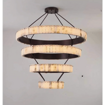 OLYRA TIERED ALABASTER SPIRAL CHANDELIER 39.4" 47.2" 55.1"D
