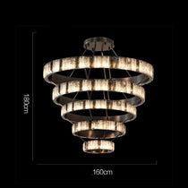 OLYRA TIERED ALABASTER SPIRAL CHANDELIER 39.4" 47.2" 55.1"D