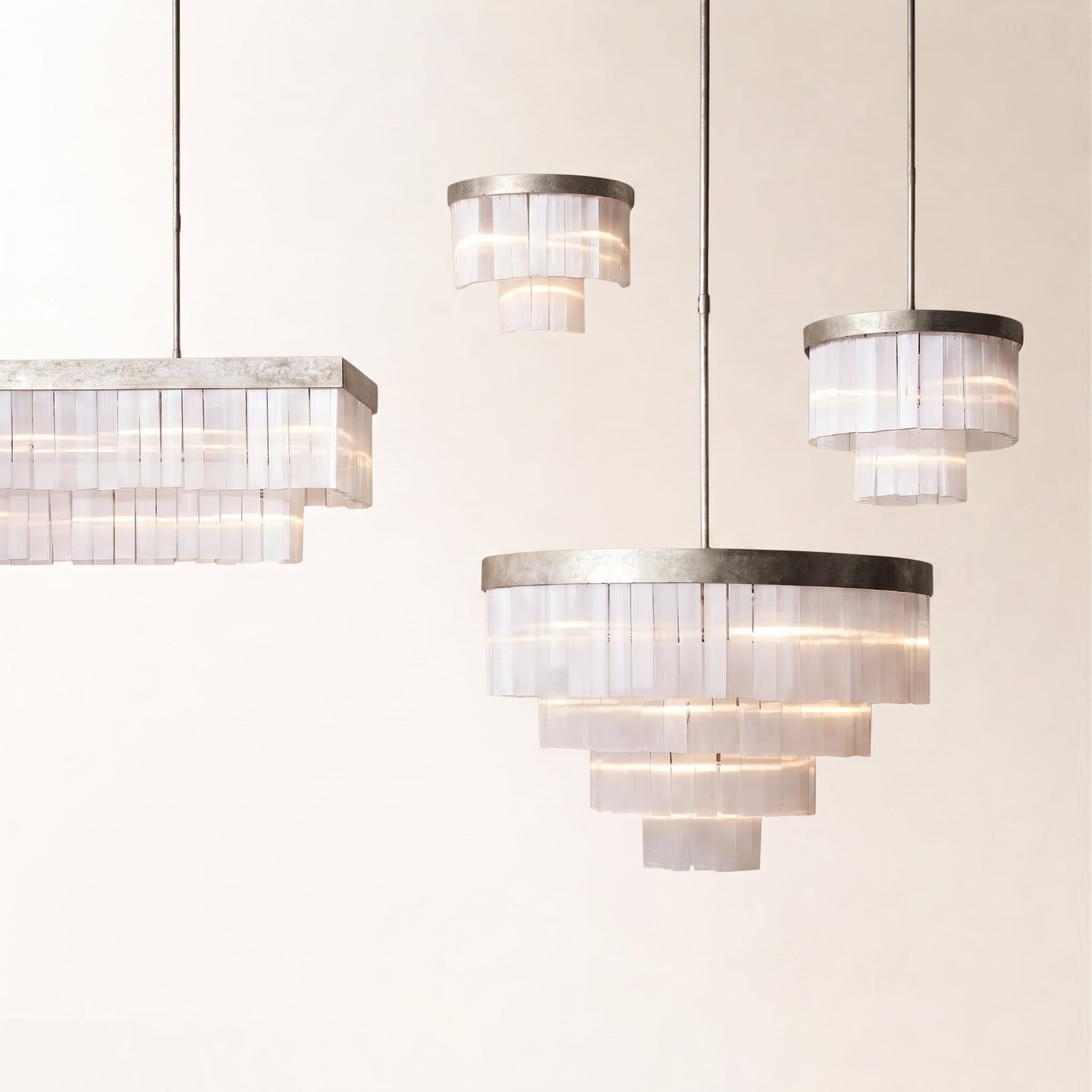 Cameron 2 Tier Selenite Chandelier