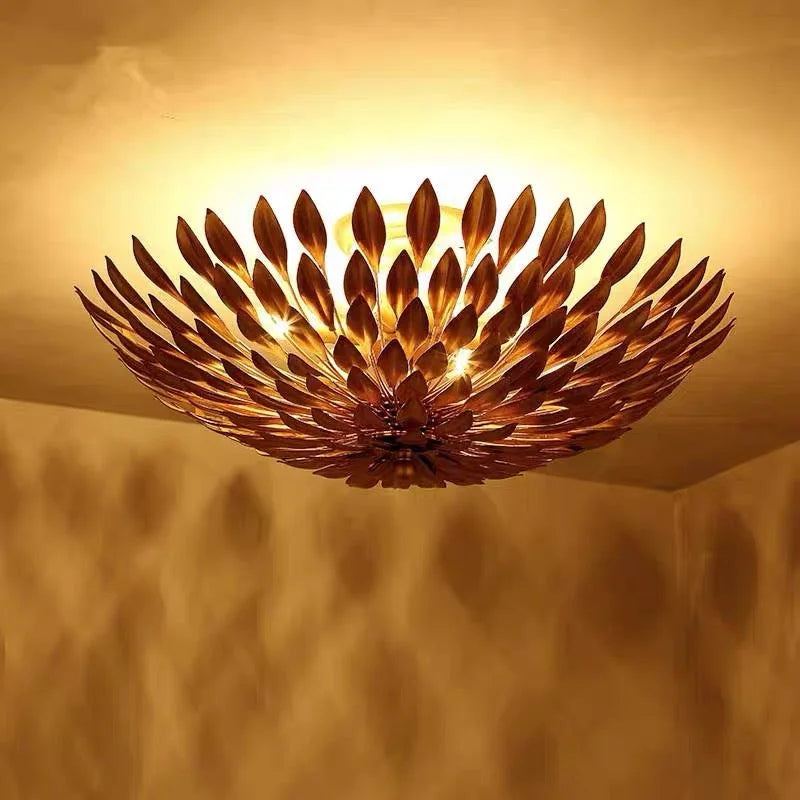 VINTAGE IRON NEST CHANDELIER 23.6"W