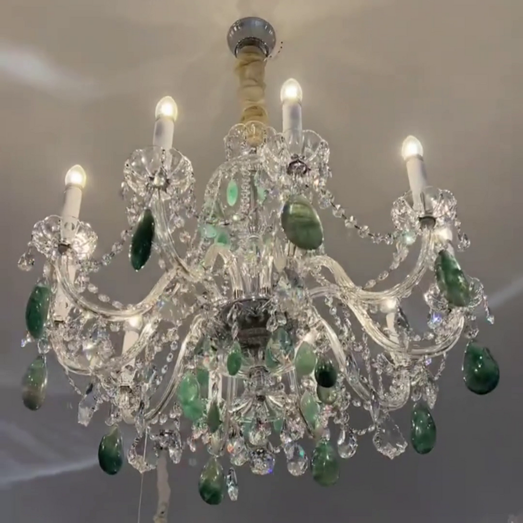 Maria Classic Green Purple Luxury Rock Crystal Chandelier