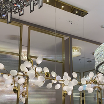 Art Grape Chandelier Pure White Nordic Ring and Linear Design