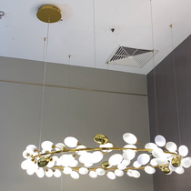 Art Grape Chandelier Pure White Nordic Ring and Linear Design