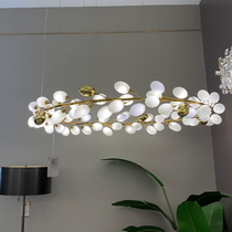 Art Grape Chandelier Pure White Nordic Ring and Linear Design