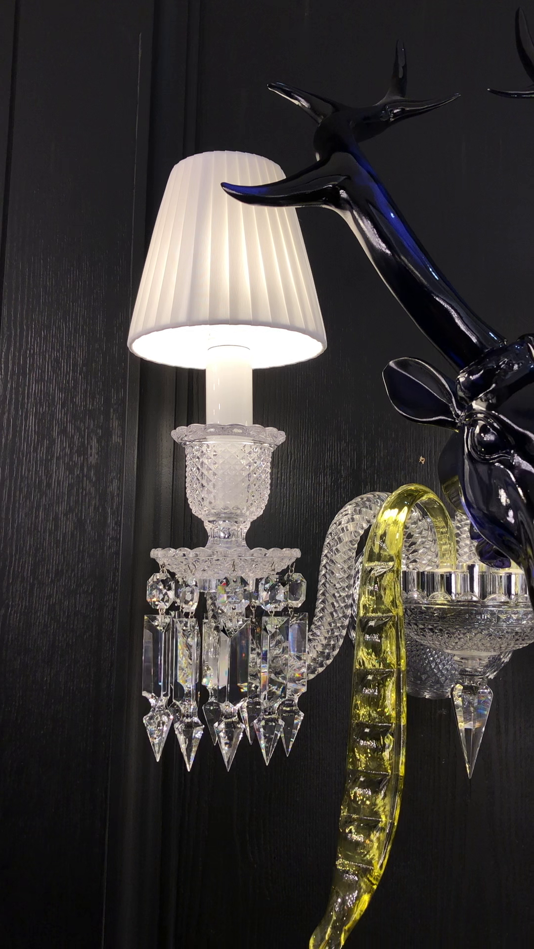 Maria Classic Colorful Candle Branch Blue Deer Crystal Chandelier for Living Room/Dining Room