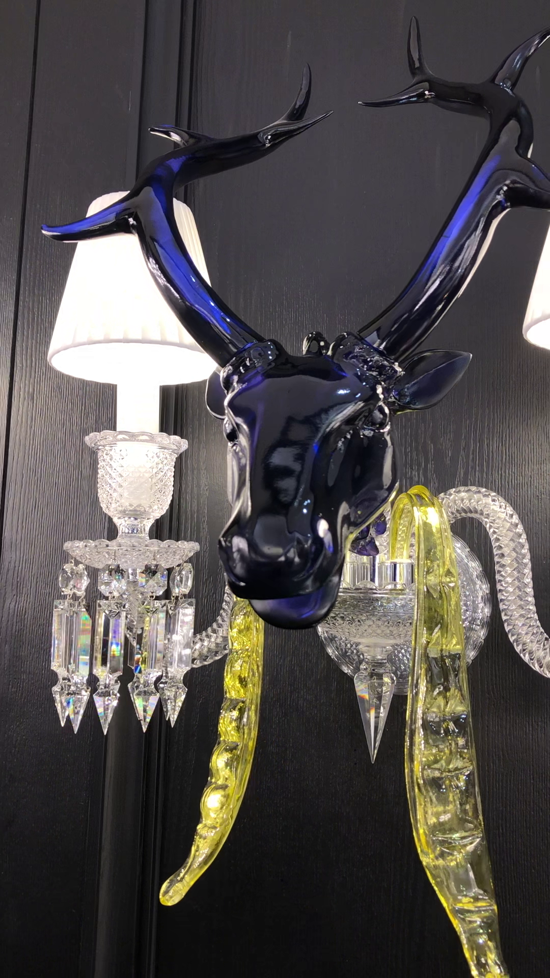 Maria Classic Colorful Candle Branch Blue Deer Crystal Chandelier for Living Room/Dining Room
