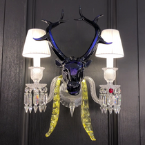 Maria Classic Colorful Candle Branch Blue Deer Crystal Chandelier for Living Room/Dining Room