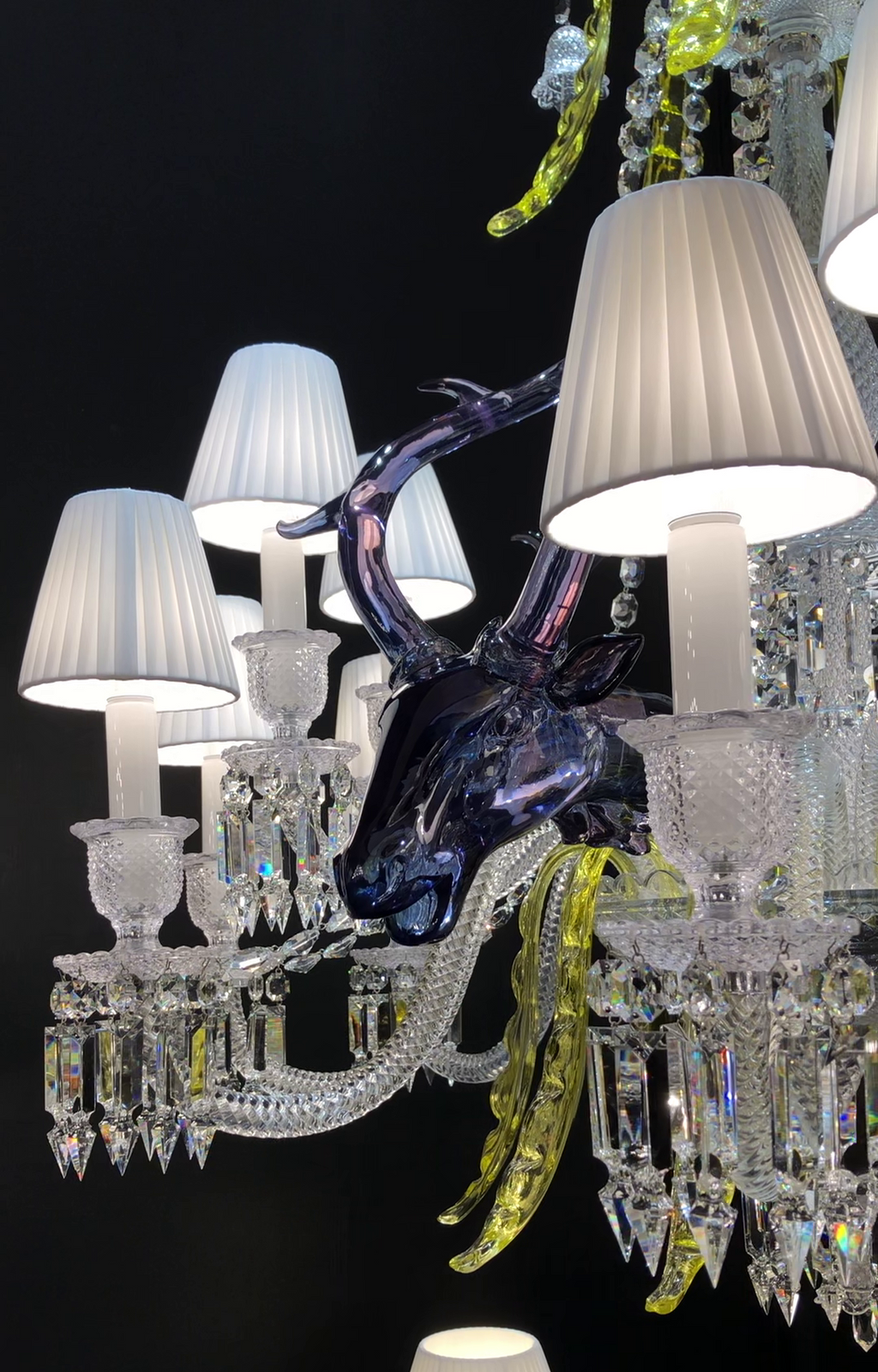 Maria Classic Colorful Candle Branch Blue Deer Crystal Chandelier for Living Room/Dining Room