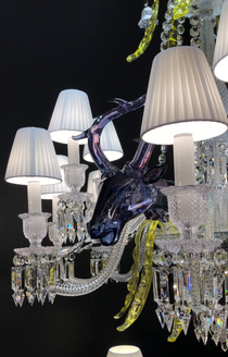 Maria Classic Colorful Candle Branch Blue Deer Crystal Chandelier for Living Room/Dining Room
