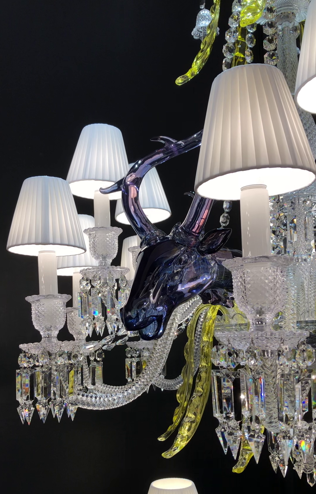 Maria Classic Colorful Candle Branch Blue Deer Crystal Chandelier for Living Room/Dining Room