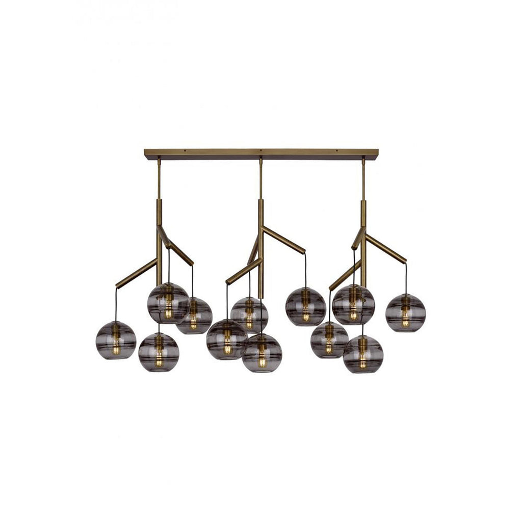 Art Glass Ball Sedona Triple Chandelier