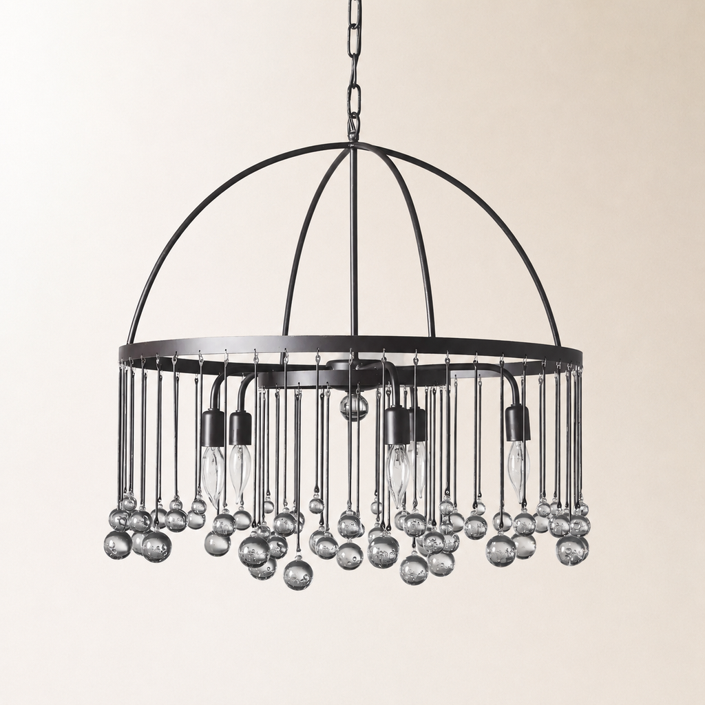 Aubrey Crystal Ball Round Chandelier 5 Light
