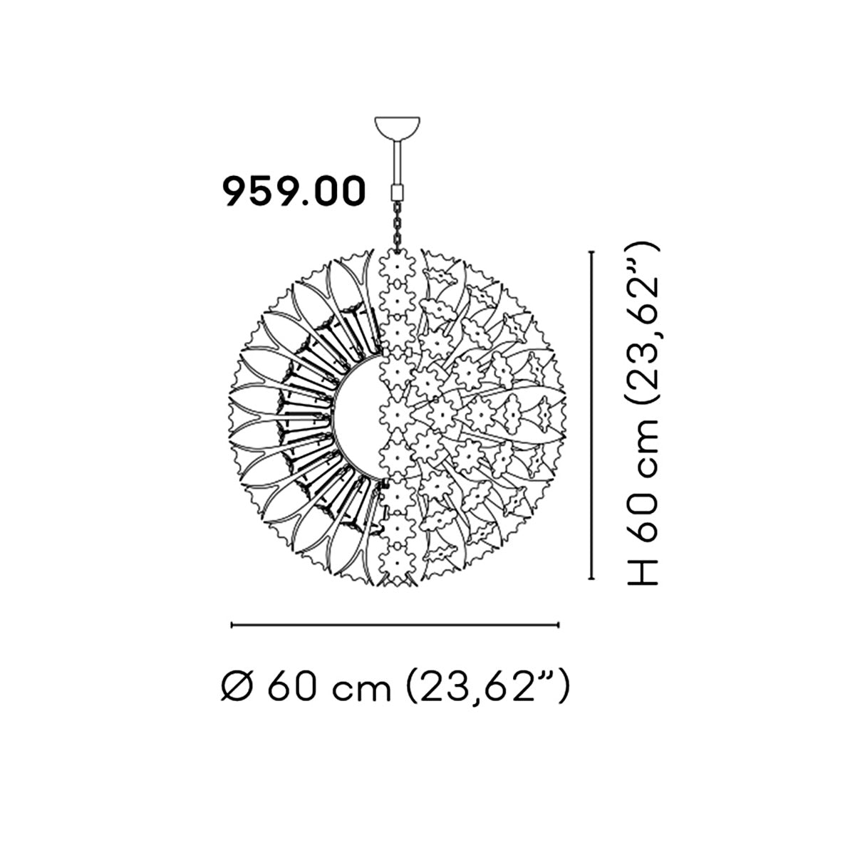Espe Crystal Chandeliers Amber Yellow